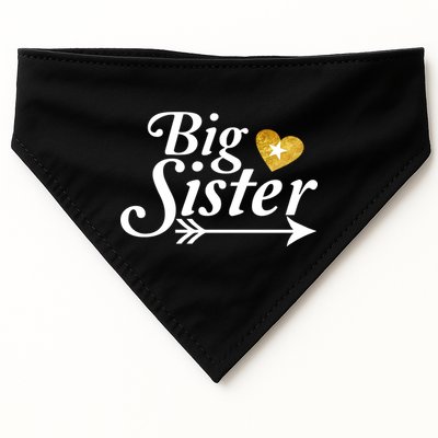 Big Sister Arrow Gold Heart USA-Made Doggie Bandana