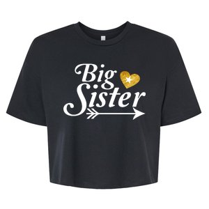 Big Sister Arrow Gold Heart Bella+Canvas Jersey Crop Tee