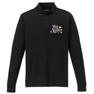 Big Sister Arrow Gold Heart Performance Long Sleeve Polo