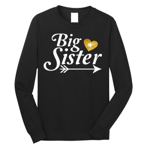 Big Sister Arrow Gold Heart Long Sleeve Shirt