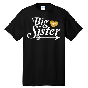 Big Sister Arrow Gold Heart Tall T-Shirt