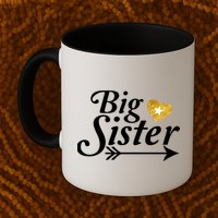 Big Sister Arrow Gold Heart Mug