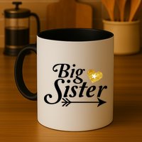 Big Sister Arrow Gold Heart Mug