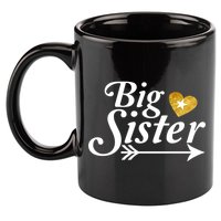 Big Sister Arrow Gold Heart 11oz C Handle Ceramic Mug
