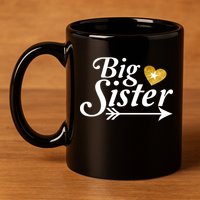 Big Sister Arrow Gold Heart 11oz C Handle Ceramic Mug