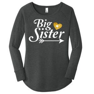 Big Sister Arrow Gold Heart Women's Perfect Tri Tunic Long Sleeve Shirt