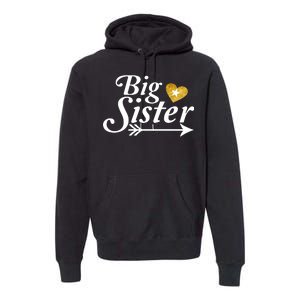 Big Sister Arrow Gold Heart Premium Hoodie