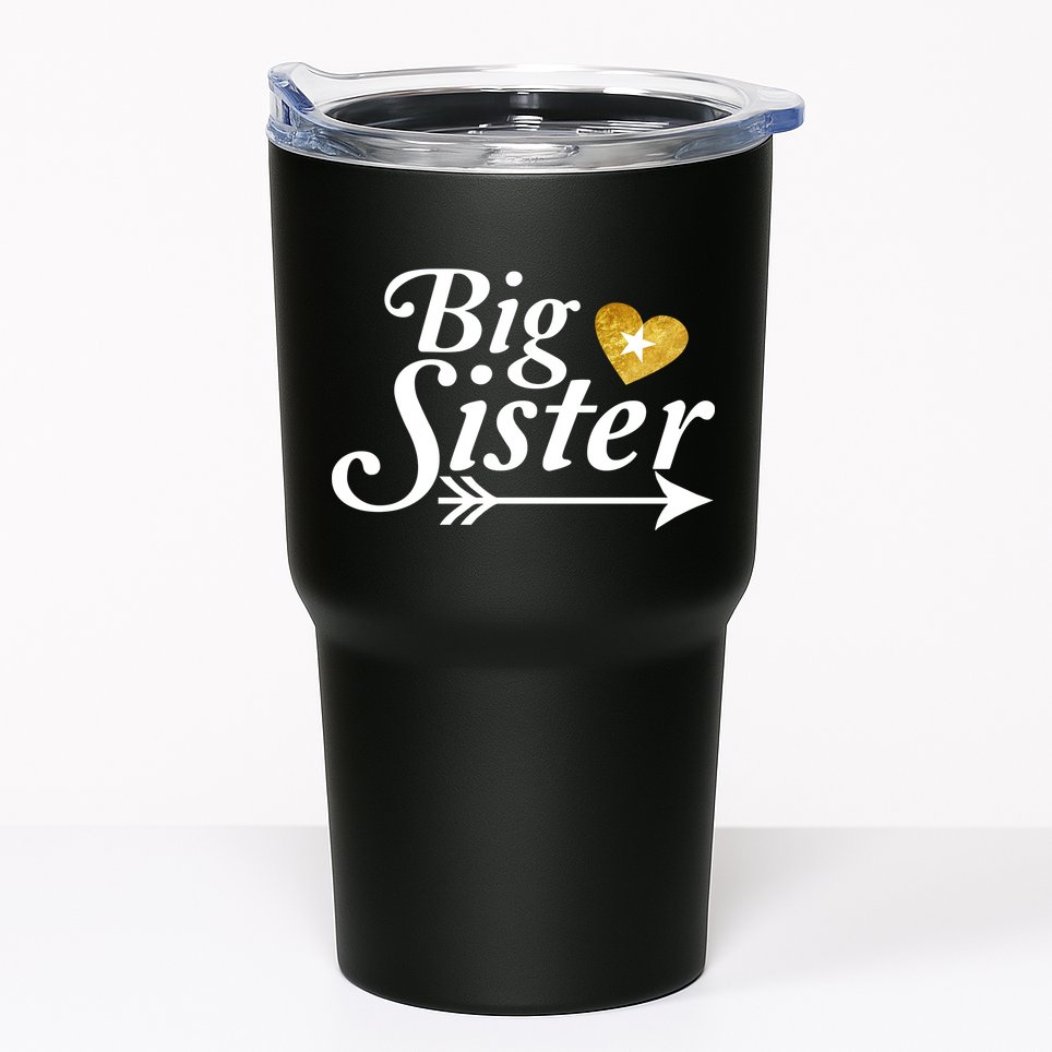 Big Sister Arrow Gold Heart Tumbler