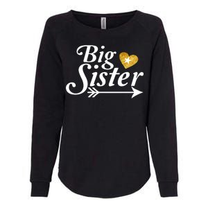 Big Sister Arrow Gold Heart Womens California Wash Sweatshirt