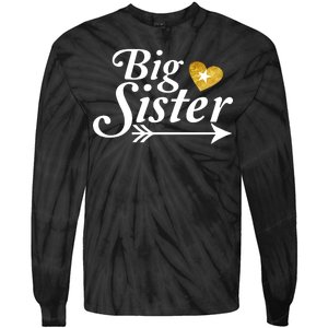 Big Sister Arrow Gold Heart Tie-Dye Long Sleeve Shirt