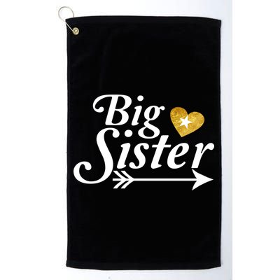 Big Sister Arrow Gold Heart Golf Towel