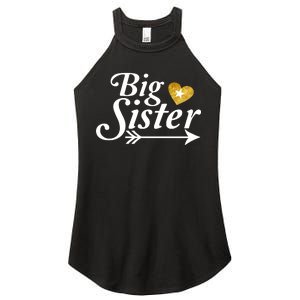 Big Sister Arrow Gold Heart Women's Perfect Tri Rocker Tank