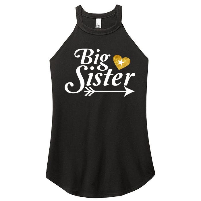 Big Sister Arrow Gold Heart Women's Perfect Tri Rocker Tank