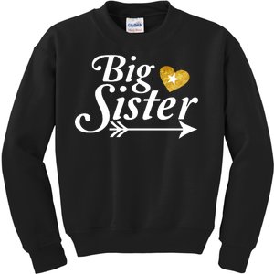 Big Sister Arrow Gold Heart Kids Sweatshirt