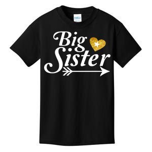 Big Sister Arrow Gold Heart Kids T-Shirt