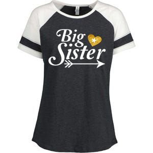 Big Sister Arrow Gold Heart Enza Ladies Jersey Colorblock Tee