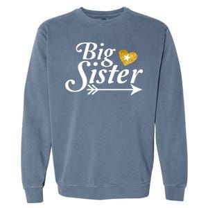 Big Sister Arrow Gold Heart Garment-Dyed Sweatshirt