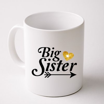 Big Sister Arrow Gold Heart Coffee Mug