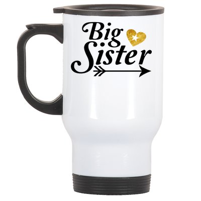 Big Sister Arrow Gold Heart Stainless Steel Travel Mug