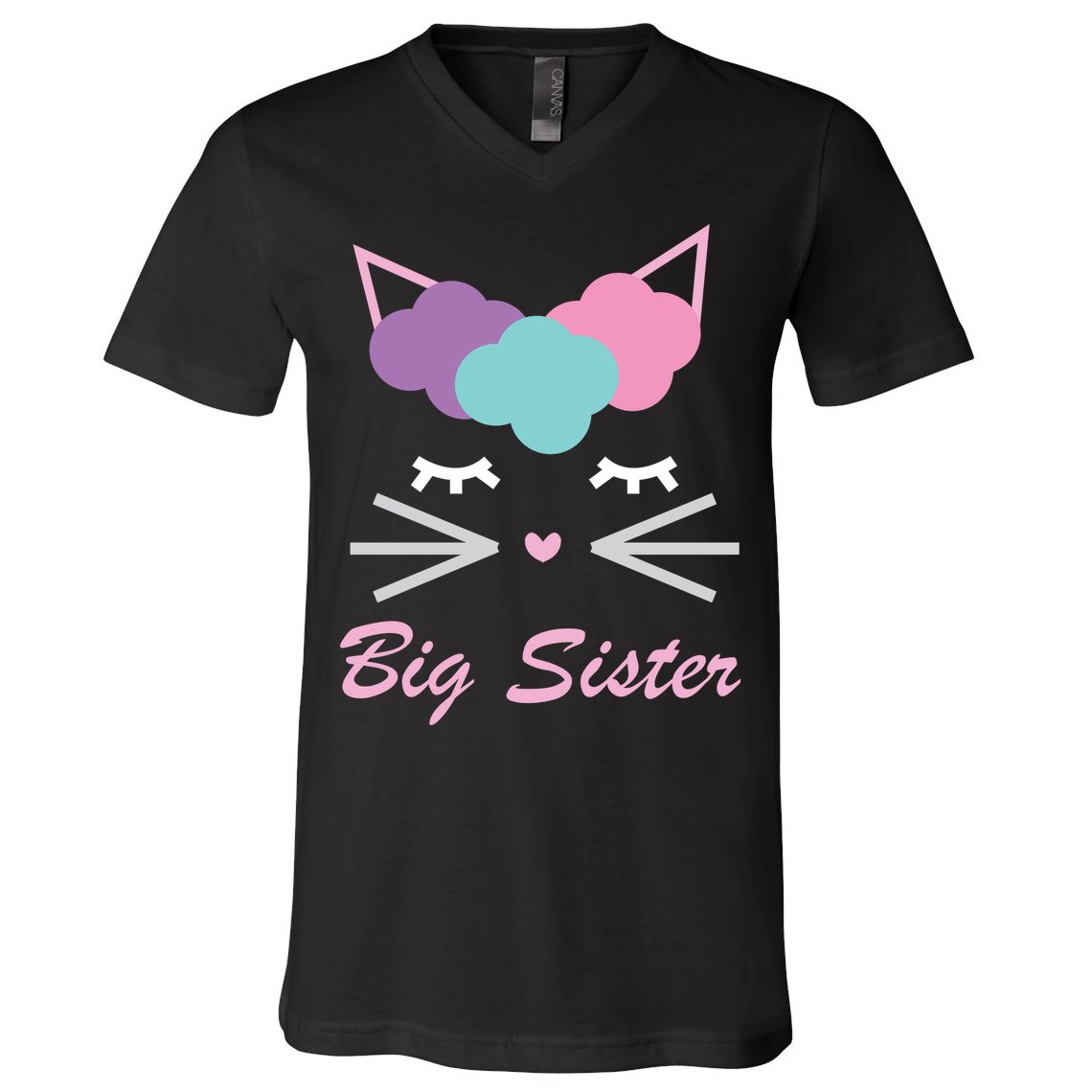 Big Sister Cute Cat V-Neck T-Shirt