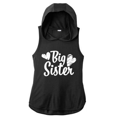 Big Sister Cute Logo Ladies PosiCharge Tri-Blend Wicking Draft Hoodie Tank