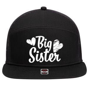 Big Sister Cute Logo 7 Panel Mesh Trucker Snapback Hat