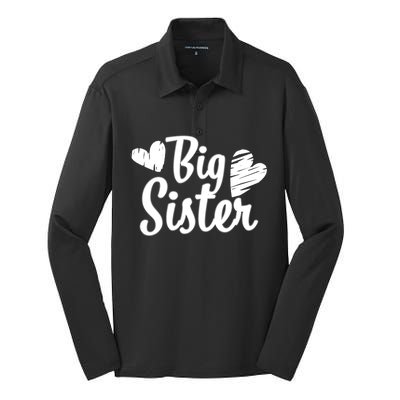 Big Sister Cute Logo Silk Touch Performance Long Sleeve Polo