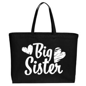 Big Sister Cute Logo Cotton Canvas Jumbo Tote