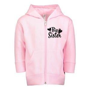 Big Sister Cute Logo Toddler Zip Fleece Hoodie