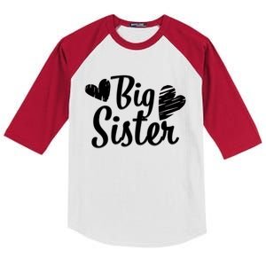 Big Sister Cute Logo Kids Colorblock Raglan Jersey