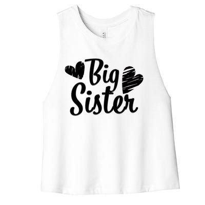 Big Sister Cute Logo Women's Racerback Cropped Tank