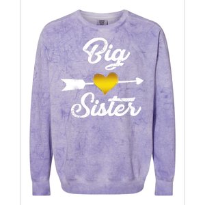 Big Sister Golden Arrow Heart Colorblast Crewneck Sweatshirt