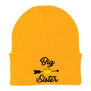 Big Sister Golden Arrow Heart Knit Cap Winter Beanie