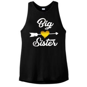 Big Sister Golden Arrow Heart Ladies PosiCharge Tri-Blend Wicking Tank