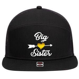 Big Sister Golden Arrow Heart 7 Panel Mesh Trucker Snapback Hat