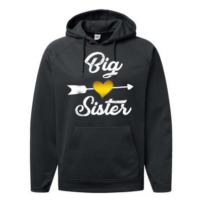 Big Sister Golden Arrow Heart Performance Fleece Hoodie