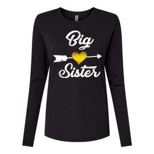 Big Sister Golden Arrow Heart Womens Cotton Relaxed Long Sleeve T-Shirt