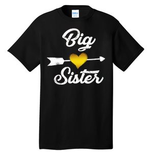 Big Sister Golden Arrow Heart Tall T-Shirt