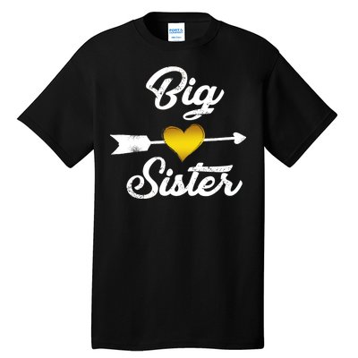 Big Sister Golden Arrow Heart Tall T-Shirt