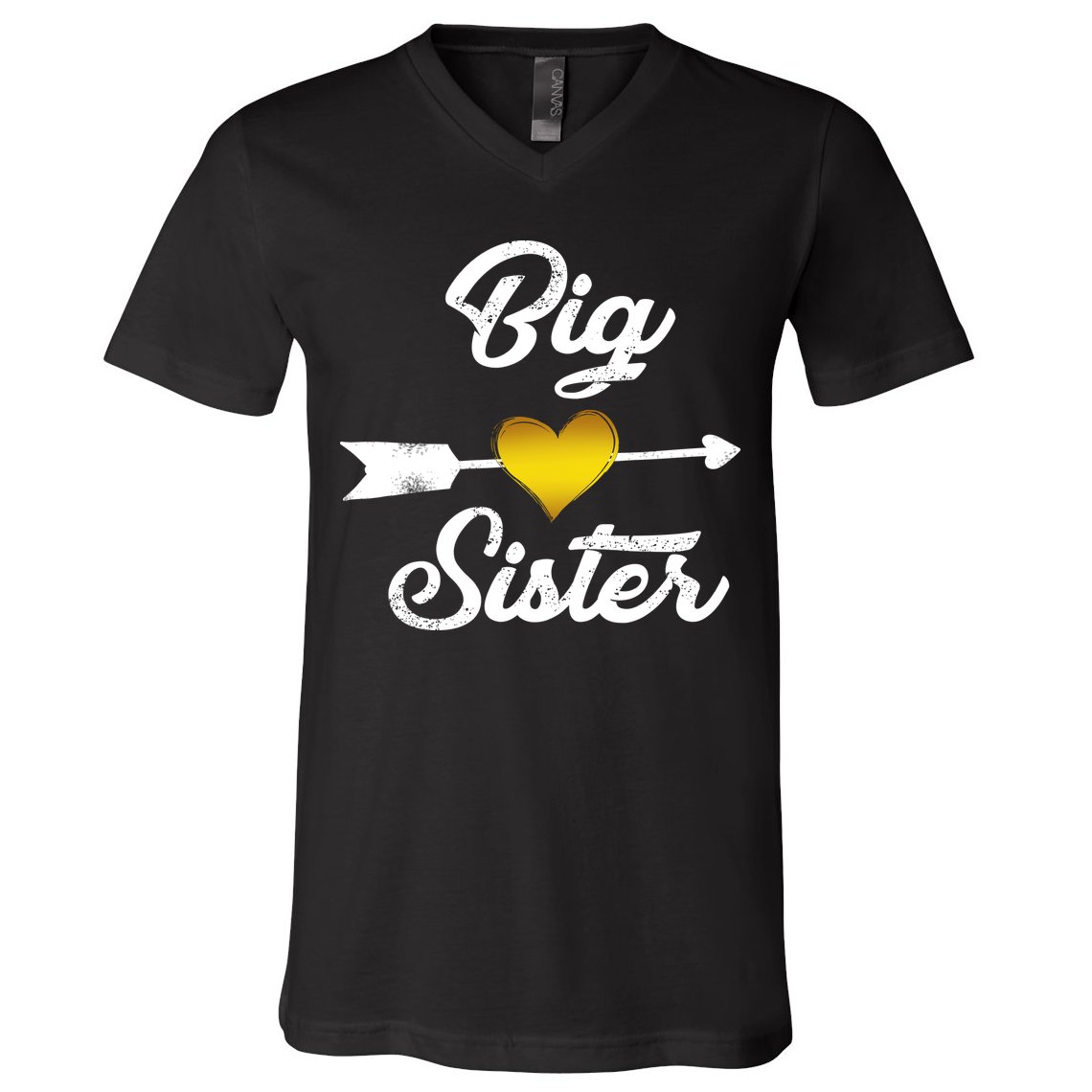 Big Sister Golden Arrow Heart V-Neck T-Shirt