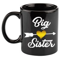 Big Sister Golden Arrow Heart 11oz C Handle Ceramic Mug