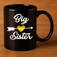 Big Sister Golden Arrow Heart 11oz C Handle Ceramic Mug
