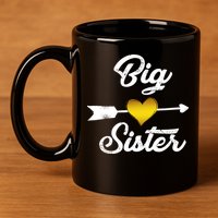 Big Sister Golden Arrow Heart 11oz C Handle Ceramic Mug