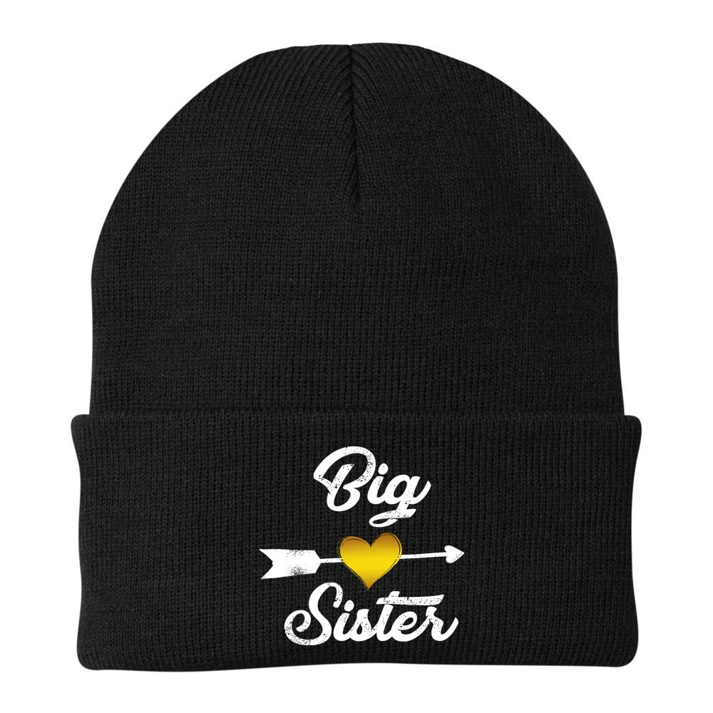 Big Sister Golden Arrow Heart Beanie