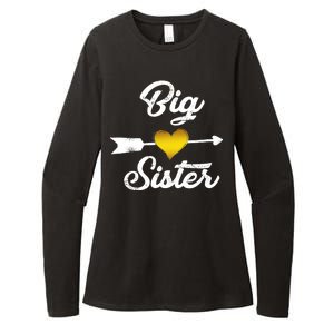 Big Sister Golden Arrow Heart Womens CVC Long Sleeve Shirt