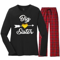 Big Sister Golden Arrow Heart Women's Long Sleeve Flannel Pajama Set 