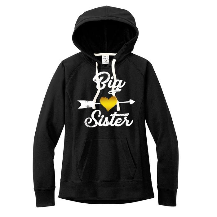 Big Sister Golden Arrow Heart Women's Fleece Hoodie