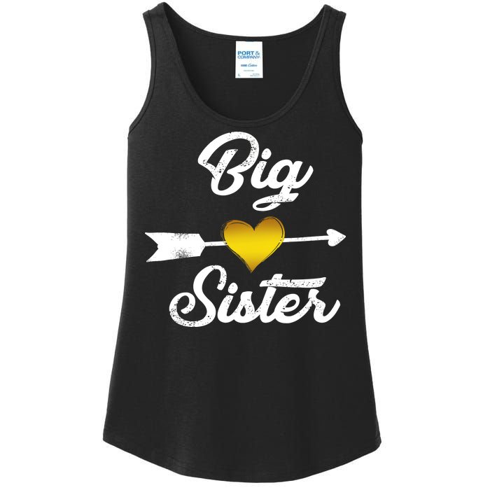 Big Sister Golden Arrow Heart Ladies Essential Tank