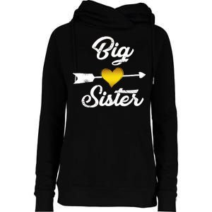 Big Sister Golden Arrow Heart Womens Funnel Neck Pullover Hood