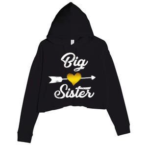 Big Sister Golden Arrow Heart Crop Fleece Hoodie